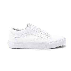 White Leather Vans Old Skool Sneakers Size 8